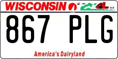 WI license plate 867PLG