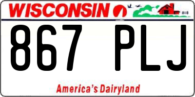WI license plate 867PLJ