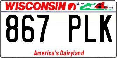 WI license plate 867PLK
