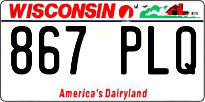 WI license plate 867PLQ