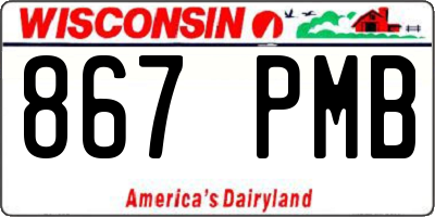 WI license plate 867PMB