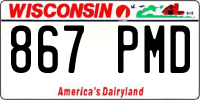 WI license plate 867PMD