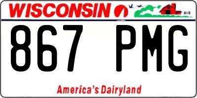 WI license plate 867PMG