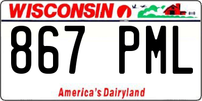 WI license plate 867PML
