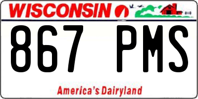 WI license plate 867PMS