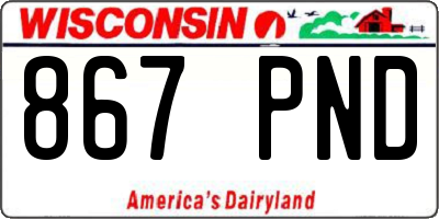 WI license plate 867PND