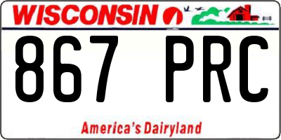 WI license plate 867PRC