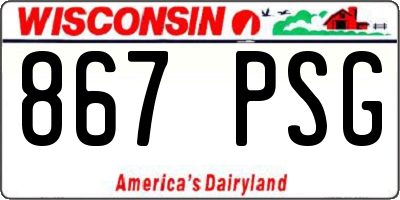 WI license plate 867PSG