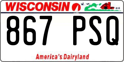 WI license plate 867PSQ