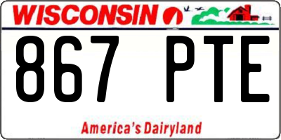 WI license plate 867PTE
