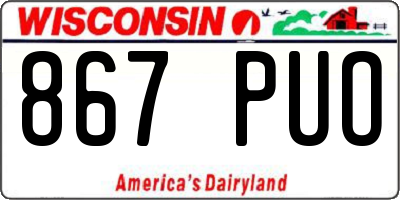 WI license plate 867PUO