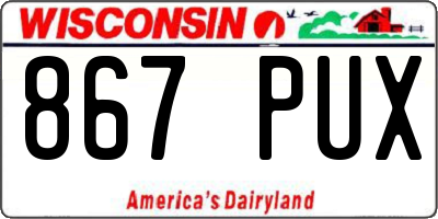 WI license plate 867PUX