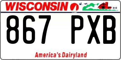 WI license plate 867PXB