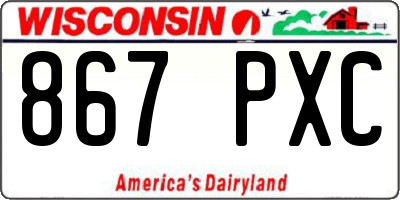 WI license plate 867PXC