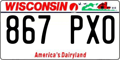 WI license plate 867PXO