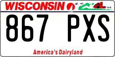 WI license plate 867PXS