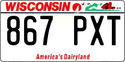 WI license plate 867PXT
