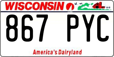 WI license plate 867PYC