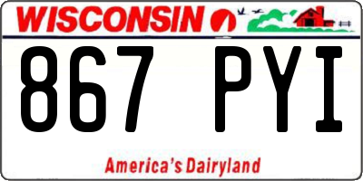 WI license plate 867PYI