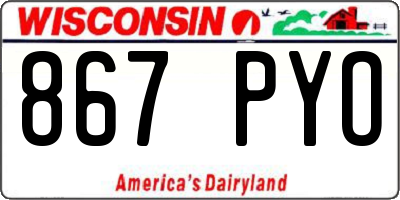 WI license plate 867PYO