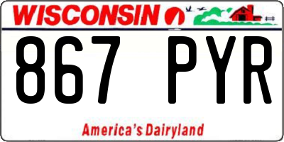 WI license plate 867PYR