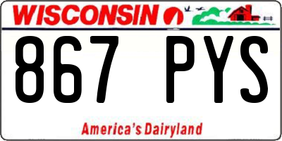 WI license plate 867PYS