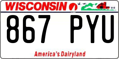 WI license plate 867PYU