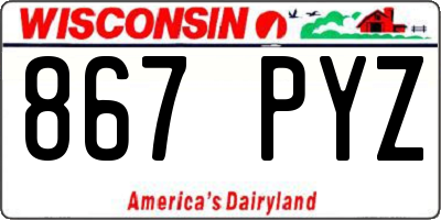 WI license plate 867PYZ