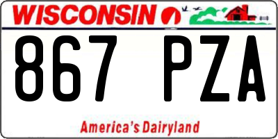 WI license plate 867PZA