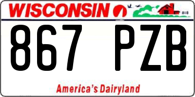 WI license plate 867PZB