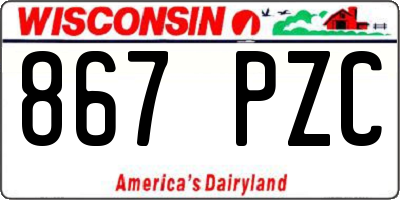 WI license plate 867PZC