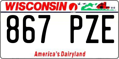 WI license plate 867PZE