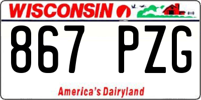 WI license plate 867PZG
