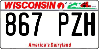 WI license plate 867PZH