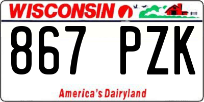 WI license plate 867PZK