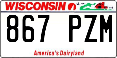 WI license plate 867PZM