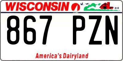 WI license plate 867PZN