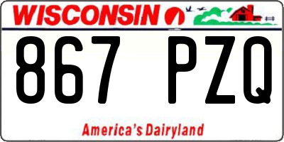 WI license plate 867PZQ