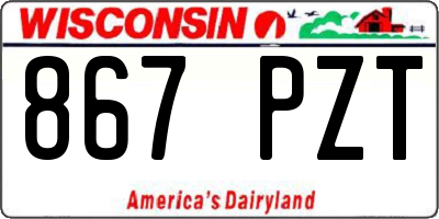 WI license plate 867PZT