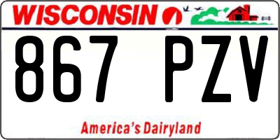 WI license plate 867PZV