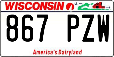 WI license plate 867PZW