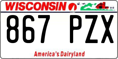 WI license plate 867PZX