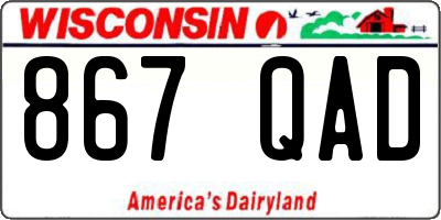 WI license plate 867QAD