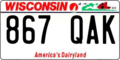 WI license plate 867QAK