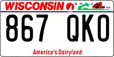 WI license plate 867QKO
