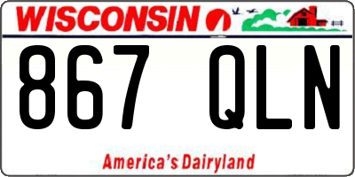 WI license plate 867QLN