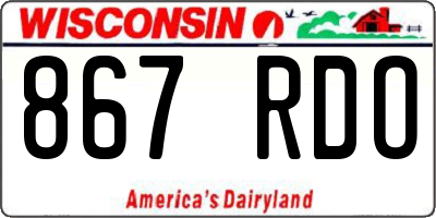 WI license plate 867RDO