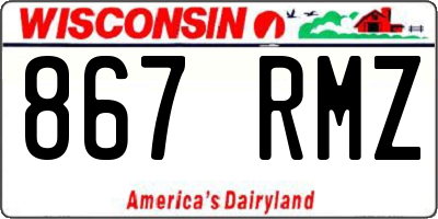 WI license plate 867RMZ