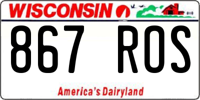 WI license plate 867ROS