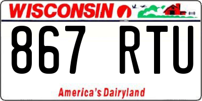 WI license plate 867RTU